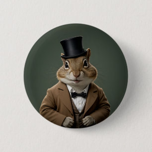 Victorian Chipmunk 6 Cm Round Badge