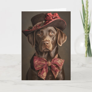 Victorian Chocolate Lab Christmas Holiday Card