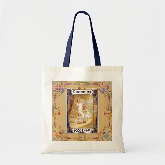Victorian chocolate label tote bag (Front)
