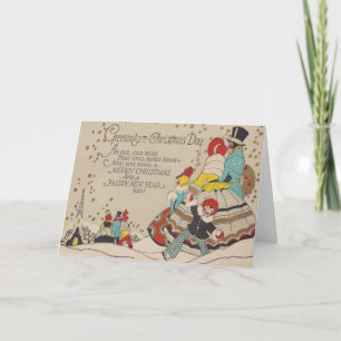 Victorian Christmas and New Year Greeting Card
