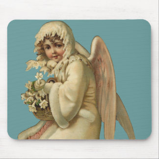 Victorian Christmas Angel Girl Mouse Pad