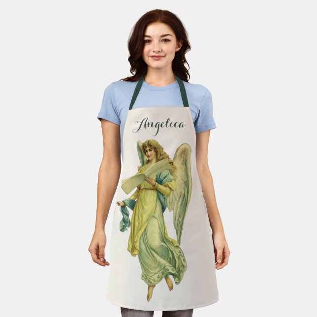 Victorian Christmas Angel, Gloria in Excelsis Deo Apron (Worn)