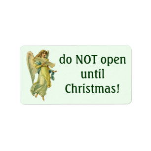 Victorian Christmas Angel, Gloria in Excelsis Deo Label
