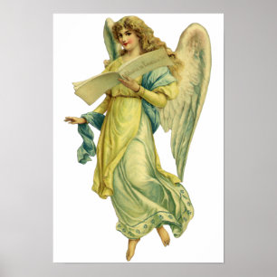 Victorian Christmas Angel, Gloria in Excelsis Deo Poster