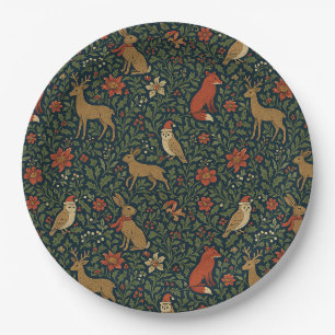 Victorian Christmas Animal & Botanical Paper Plate