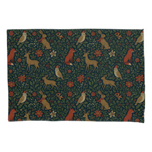 Victorian Christmas Animal & Botanical  Pillowcase