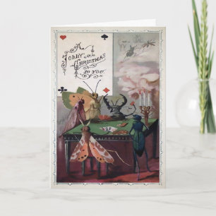 Victorian Christmas Bugs Holiday Card