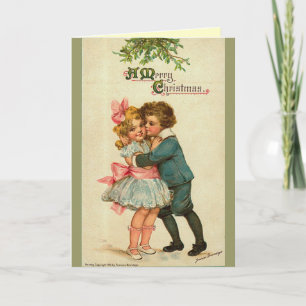 Victorian Christmas Card - Give me a Kiss!
