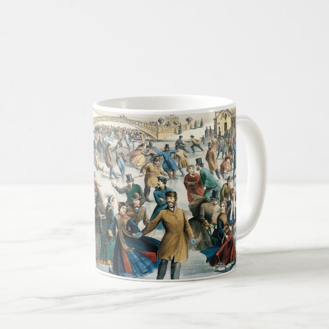 Victorian Christmas Central Park Currier & Ives Coffee Mug (Front Right)