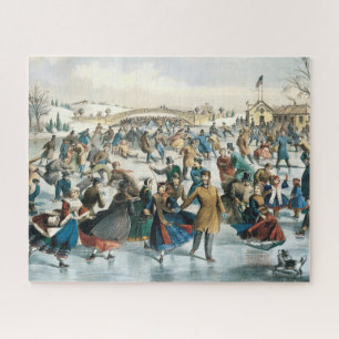 Victorian Christmas Central Park Currier & Ives Jigsaw Puzzle