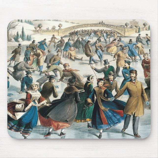 Victorian Christmas Central Park Currier & Ives Mouse Pad (Front)