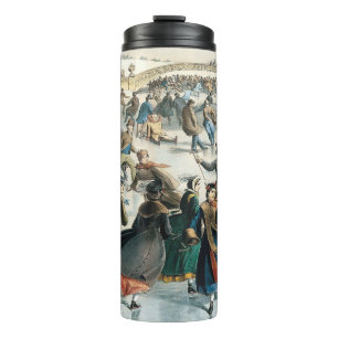 Victorian Christmas Central Park Currier & Ives Thermal Tumbler
