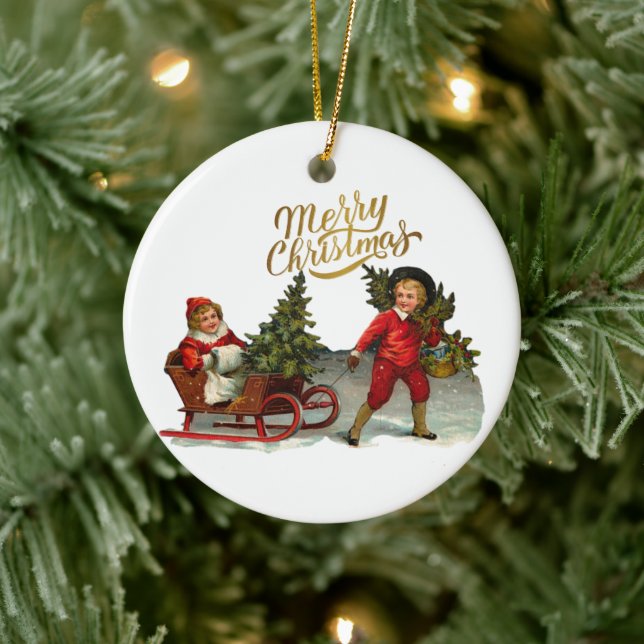 Victorian Christmas Ceramic Tree Decoration (Tree)