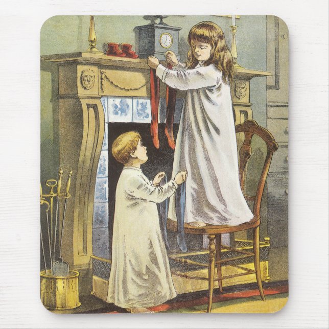 Victorian Christmas, Children Christmas Stockings Mouse Pad (Front)