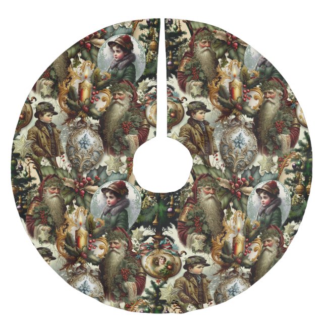 Victorian Christmas Elegance  Brushed Polyester Tree Skirt (Front)