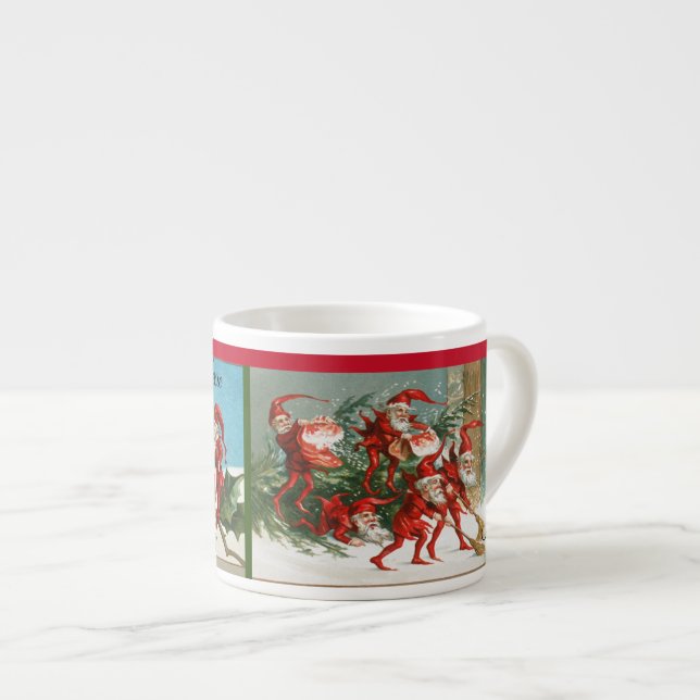 Victorian Christmas Elves Childs Cup with Name (Front Right)