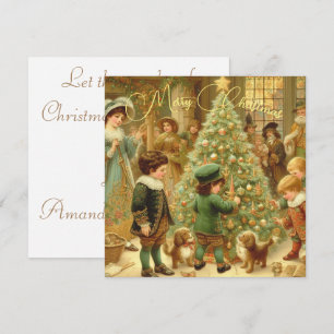 Victorian Christmas Eve Time to decorate the tree Holiday Card