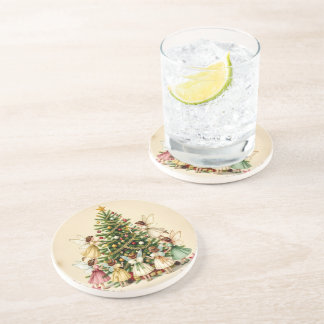 Victorian Christmas Fairy Gathering Coaster