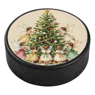 Victorian Christmas Fairy Gathering Hockey Puck