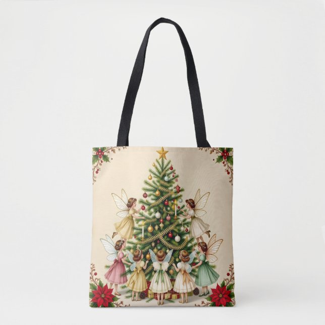 Victorian Christmas Fairy Gathering Tote Bag (Front)