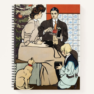Victorian Christmas Family Antique Camera Art Notebook