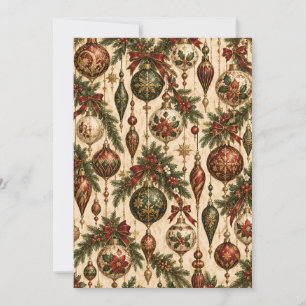 Victorian Christmas Flat Card VT 5 – Ornaments