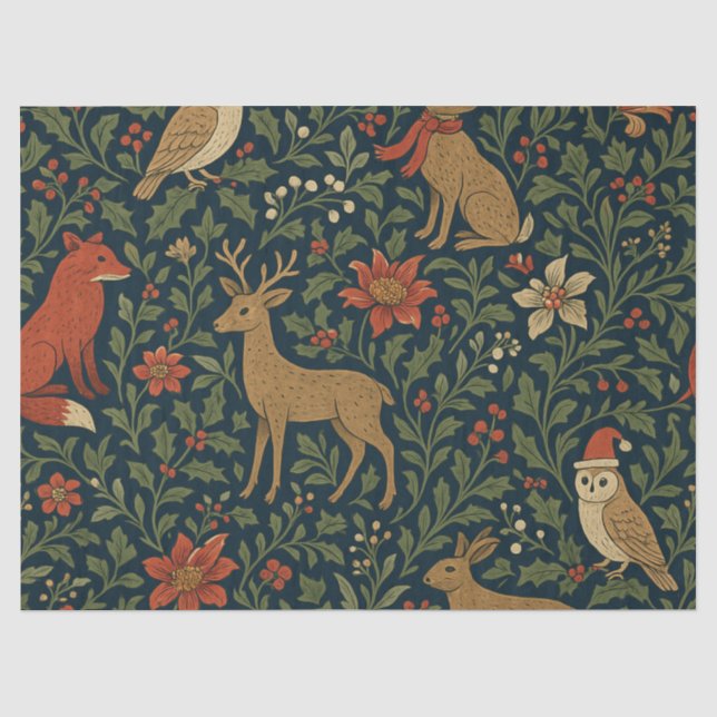 Victorian Christmas Floral  Tissue Paper (Front)
