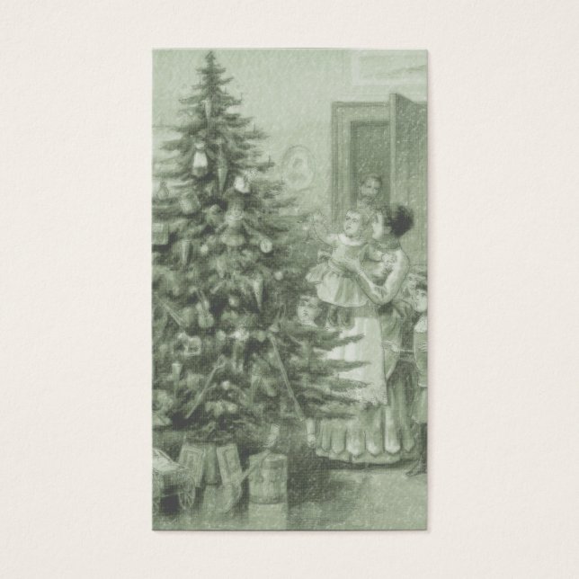 Victorian Christmas Gift Tag Business Card (Front)