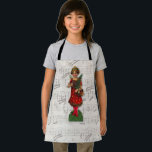 Victorian Christmas Girl Angel Antique Music Sheet Apron<br><div class="desc">It's time to cook and bake - and relax at the same time. Cooking or baking is such a peaceful pursuit - and then you get to eat yummy creations, it's win-win! Here is a cute little angel to bring a spot of bright red Christmas cheer. I find this image...</div>
