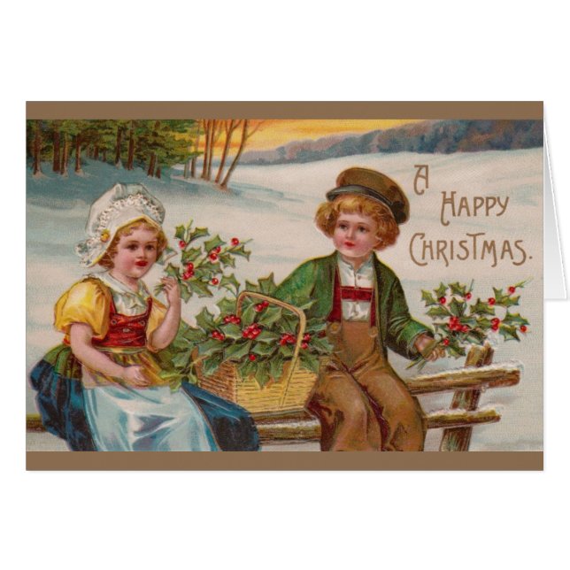 Victorian Christmas Greeting Card (Front Horizontal)