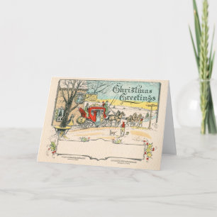 Victorian Christmas Greetings Holiday Card