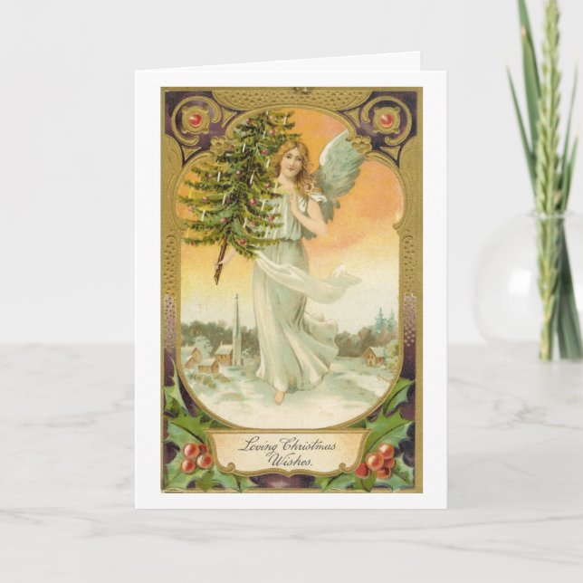 Victorian Christmas Greetings Holiday Card (Front)