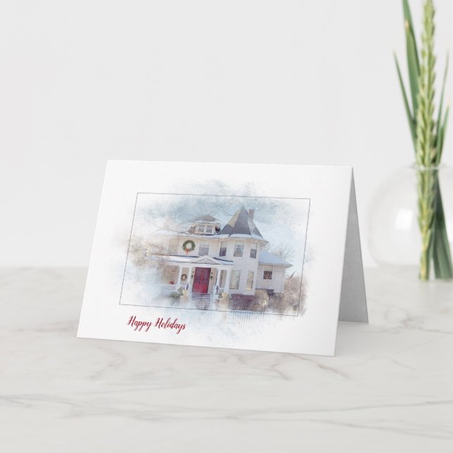 Victorian Christmas house Card (Front)
