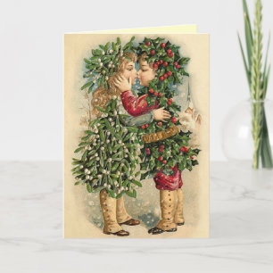 Victorian Christmas Kiss Card