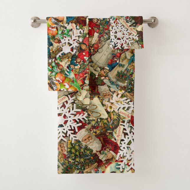 Victorian Christmas Medley Bath Towel Set (Insitu)