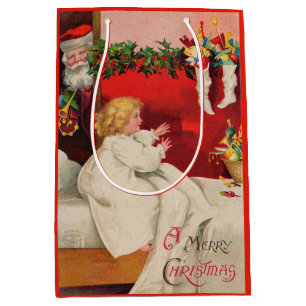 VIctorian Christmas morning A Merry Christmas Medium Gift Bag