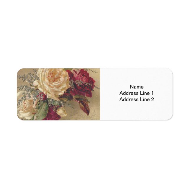 Victorian Christmas Roses Return Address Label (Front)