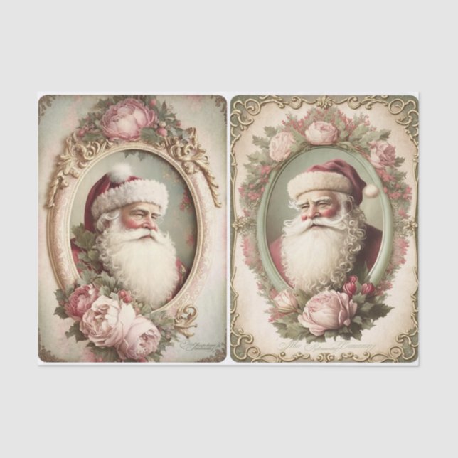 Victorian Christmas Santa  Tissue Paper (Front)