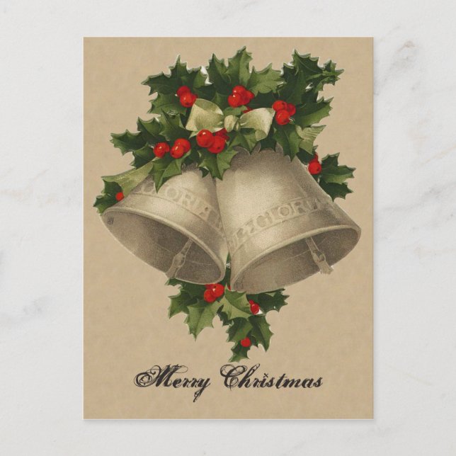 Victorian Christmas Silver Bells Postcard (Front)