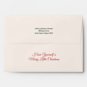 Victorian Christmas Snow Elves Return Address Envelope