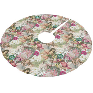 Victorian Christmas Sparkle Brushed Polyester Tree Skirt