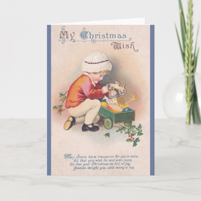 Victorian Christmas Wish Greeting Card (Front)