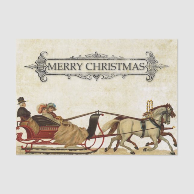 Victorian Christmas Women in a Carriage Tissue Paper (Front)
