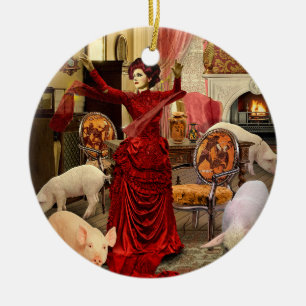 Victorian Circe Ceramic Tree Decoration