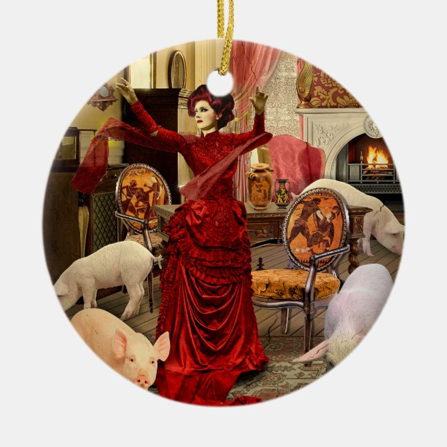 Victorian Circe Ceramic Tree Decoration (Front)