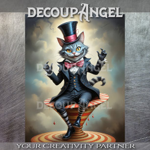 Victorian Circus Cheshire Cat - Decoupage Tissue Paper