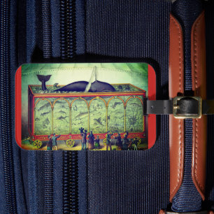Victorian circus vintage exhibition luggage tag