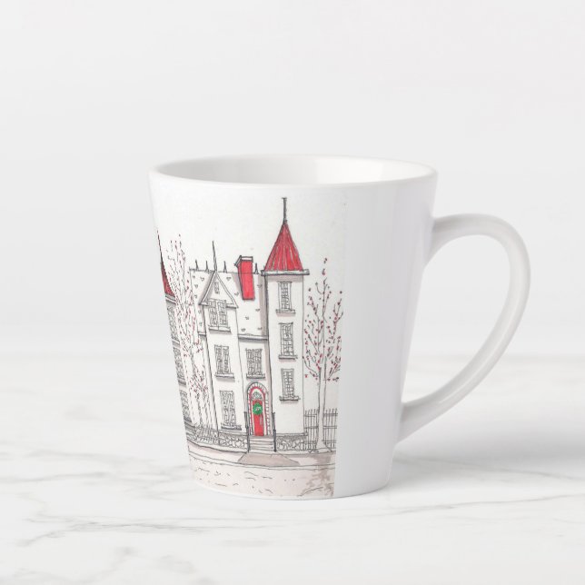 Victorian City Christmas Small Latte Mug (Right)