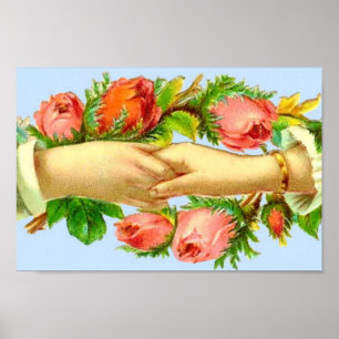 Victorian clasped hands print
