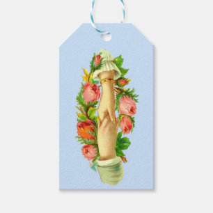 Victorian clasped hands print gift tags
